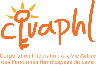 Logo of CIVAPHL with stylized orange letters and a lightbulb illustration forming the letter 'I', accompanied by the text 'Corporation Intégration à la Vie Active des Personnes Handicapées de Laval'.
